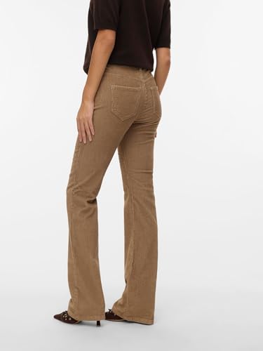 VERO MODA Damen Vmflash Mr Corduroy Pants Noos Flared Fit Jeans, Silver Mink, 33W x 32L – Ansicht 5