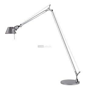 Artemide – Tolomeo Lettura leeslamp. Hoogwaardige staande lamp van gepolijst aluminium met voet ø23 cm. Made in Italy