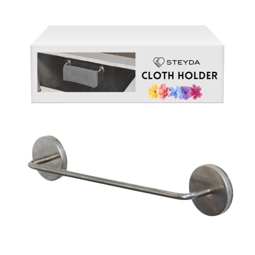 STEYDA Stainless Steel Dish Cloth Rail for Kitchen, Kitchen Towel Holder, Swedish Dishcloth Holder, Dish rag Hanger, Dish Towel Holder for All Types of Sinks and Smooth Surfaces