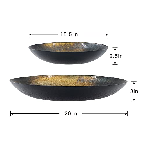 Set de 2 platos cargadores de vidrio negro y dorado miniatura 2