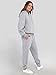 ANRABESS Womens 2 Piece Outfits Lounge Hoodie Oversized Sweatshirt V Neck Pullover Jogger Sweatpants 2025 Fall Matching Set Grey Medium
