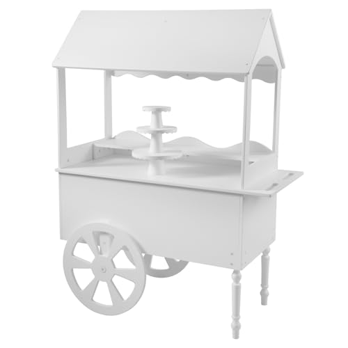 Candy Cart for Party - Cake Stand - Dessert cart - Decorated with Wheels for Birthdays Wedding - Easy to Assemble Vintage Candy Cart.