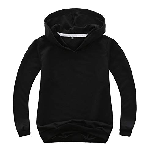 Betadog Long Sleeve Hooded Sweatshirt Pullover Hoodie Toddler to Big Kid Youth Hoodie Sweatshirt (Black, 6-7 Years)