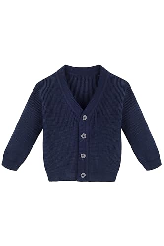 Image of Lilax Baby Boys Basic Long Sleeve V-Neck Classic Knit Cardigan Sweater