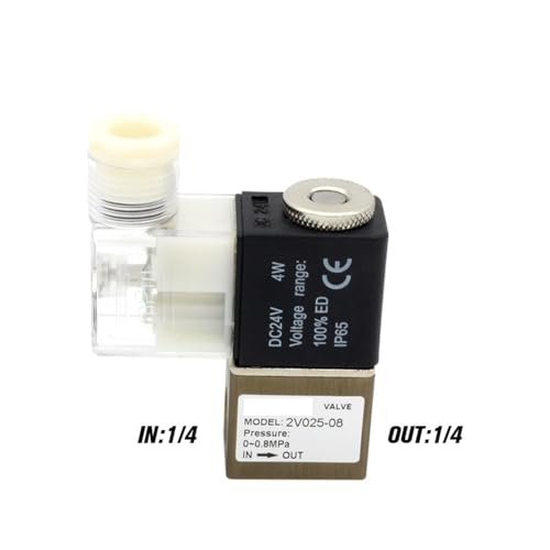 Électrovanne 2V025-08 24V DC pour automatiser le soufflage et les vérins