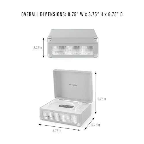 Crosley CR3505DP-WF Cruiser Retro Portable CD Player with Stereo Bluetooth Speakers and FM Radio, White Farmhouse