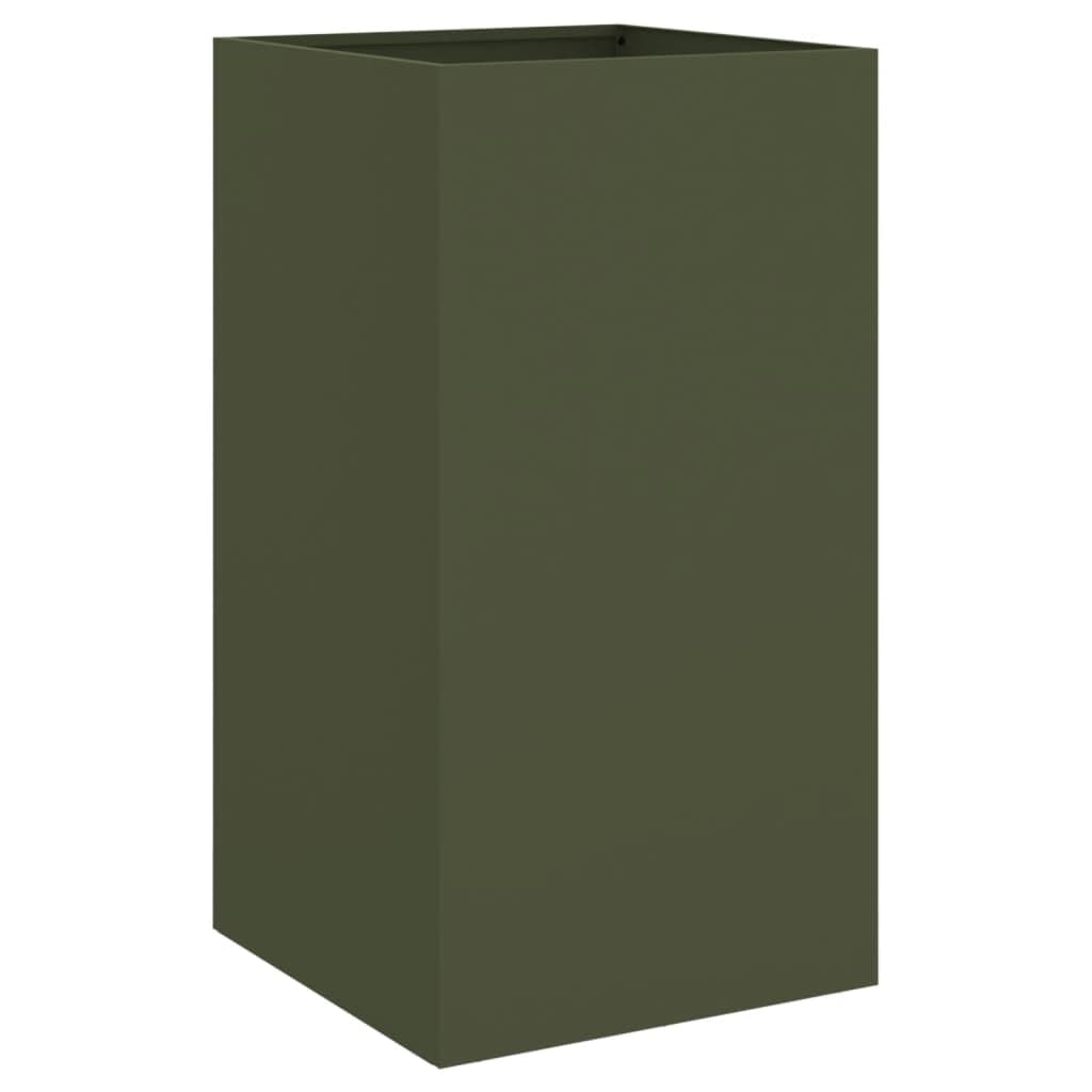vidaXL Planter - Olive Green - Cold-rolled Steel - 42x38x75 cm
