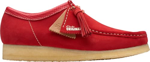 Clarks - Mens Wallabee Shoe, Color Red Suede, Size: 8.5 M US