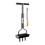 Générique Carotteur de Gazon - Aérateur Manuel | Aérateur de Pelouse | Outil en Acier pour Compactage du Sol, Drainage et Croissance de l', Poignée en T et Repose-Pied, Matériel de Jardinage Robuste