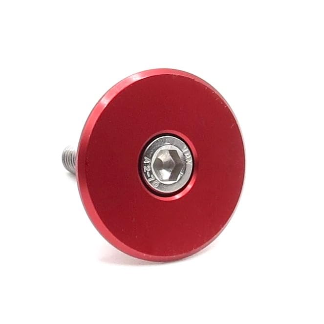 Easybikeparts 1-1/8" Bike Headset Top Cap & Bolt – CNC Machined, Lightweight & Durable – MTB, Road, BMX, Enduro, Downhill (Red)