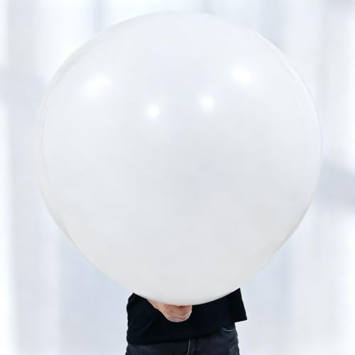 Image of KALOR White Giant 36 Inch 9pcs Large Latex Balloons