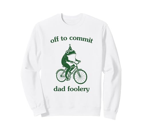 Off to Commit Dad Foolery Funny Frog Bicycle Graphic �g���[�i�[