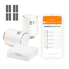 Netatmo Starter Pack Valvole Smart Wifi per Radiatore, Controllo remoto, Risparmio energetico, Pacchetto riscaldamento collettivo, Compatibile con Amazon Alexa, Apple e Google NVP-AMZ