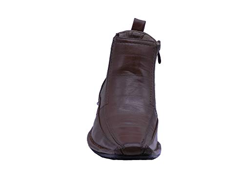 BLANCHO BEDDING Mens Pull Up Zipper Dress Boot Walnut Color3