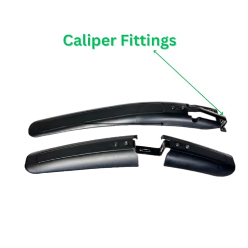Image of Shrenik Cycle Mudguard Compatible 26, 27.5, 29 Inch Bicycle Fender Clip-on Front & Rear Set with Metal Caliper Fittings Color Black Very Fine Plastic Material