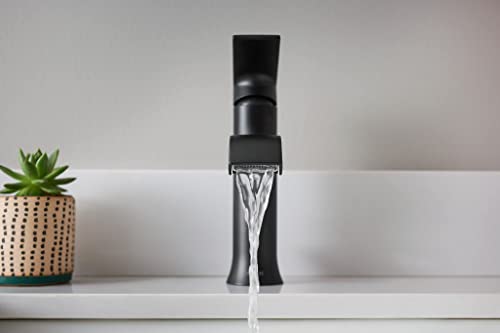 Moen 6702BL Genta LX Bathroom Faucet, Matte Black, Faucet Height: 7-19/20 in - Image 2