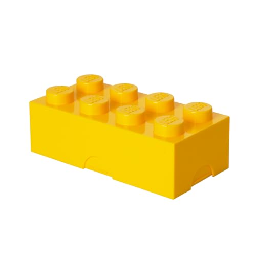 Room Copenhagen LEGO Lunch Box, 7.8” x 3.9” x 2.9”, Bright Yellow