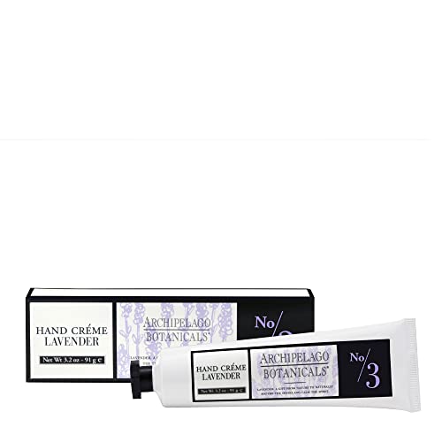 Archipelago Botanicals Lavender Hand Crme Rich and Lightly Scented Hand Lotion for Dry Skin Cuticles and Rough Spots Premium Plant Extracts (3.2 oz)