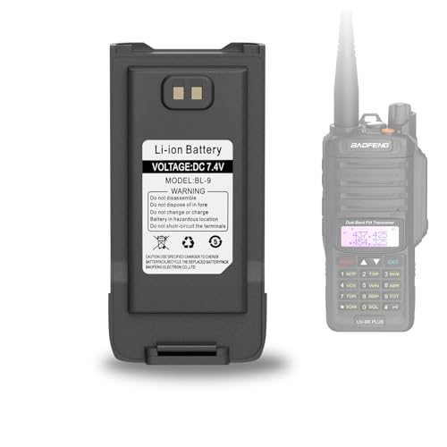 WINDINGTOK UV-9R Plus Two Way Radio Li-ion Battery GMRS-9R Radio USB-C 7.4V 4800mAh Enlarge Battery BL-9 Compatible with UV-9R Pro UV-9G T57 Walkie Talkies