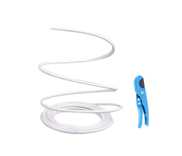 16ft Long 20mm Diameter Flexible Pipe PVC Tubing - Bendable Pipe Stem for Artificial Flowers Stem Balloon Arches Floral Wedding Decor DIY Crafts Cosplay Props (White (16ft+1PCS Tubing Scissor))