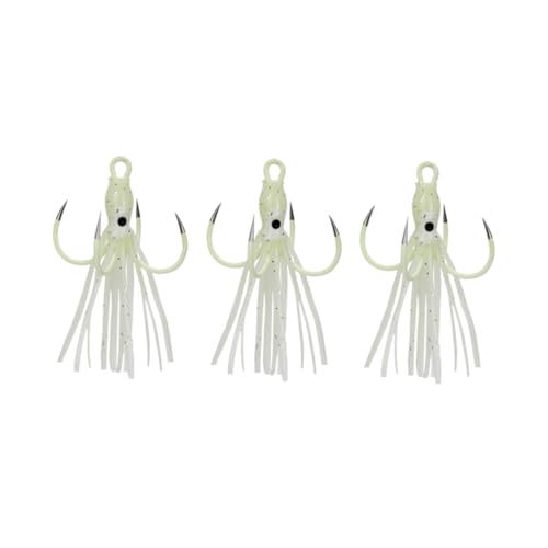 JOINPAYA 3個 夜光四? 夜光タコベイト 号 大型 強力フック 高耐久水中スイング 釣り仕掛け 初心者向け釣具 タコイカ餌 魚誘引効果増大