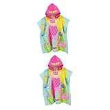 Amosfun 2 Piezas Toalla de baño de algodón niño Toalla de Playa de Dibujos Animados Poncho de Toalla de Playa Toalla niño Toalla Infantil Toalla de Playa portátil Capa de Playa para niño