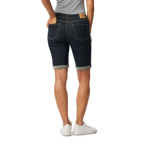 levi strauss signature women39s mid-rise bermuda shorts stretch denim standard and plus stormy sky 14