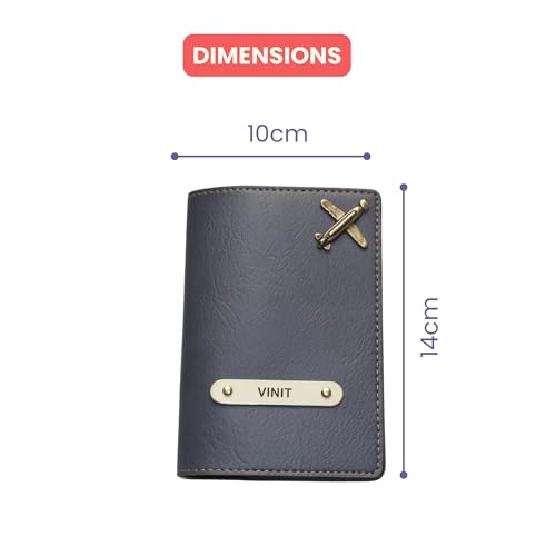 Image of YOUR GIFT STUDIO Customized Passport Holder | Personalised Passport Cover Wedding Anniversary Marriage Gifts for Couple Friend Husband Wife (Grey)