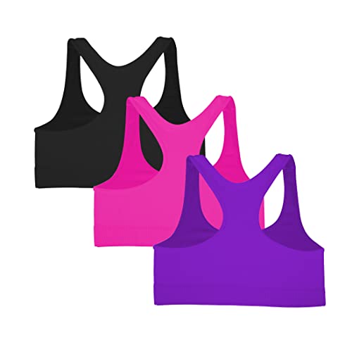 Kurve Girl’s Stretchy Crop Racerback Undershirt Training Sports Bra, Made in USA2