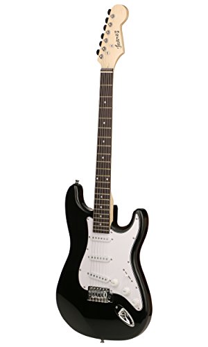 Image of JUAREZ JRZ-ST01-BKW 6-String Linden Wood Electric Guitar, Right Handed, Black, With Case /Bag And Picks
