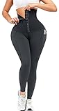 YOFIT Super High Waist Corset Leggings for Women Pockets Shaper Leggings with Waist Trainer Compression Yoga Pants Gray 3XL