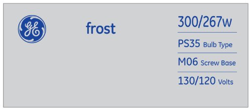 Ge Incandescent Light Bulbs, 300 Watt, Mogul Base, Frost Finish #TOP1