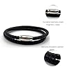 KAROO EARTH JEWELLERY Mens Leather Wrap Bracelet With Strong Stainless Steel Magnetic Clasp - Genuine Leather | 5mm Braided Double Wrap Men's Premium Bracelet (Black, 23cm (Large Wrist)) #3