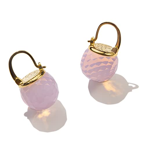 Image of Crystal Earrings for Women, Sparkly Austrian Crystal Disco Ball Earrings, 18K Gold Plated Post Drop Earrings with Colorful Spheres, Hypoallergenic & Lightweight, Ideal Gift for Her