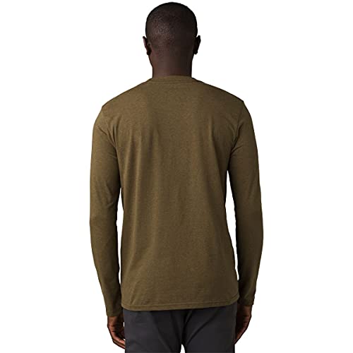 Prana Journeyman Long Sleeve T-Shirt Peat Heather Como Lg #TOP17
