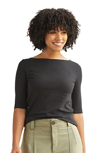 Women's Organic Pima Cotton Half Sleeve Boat Neck Top