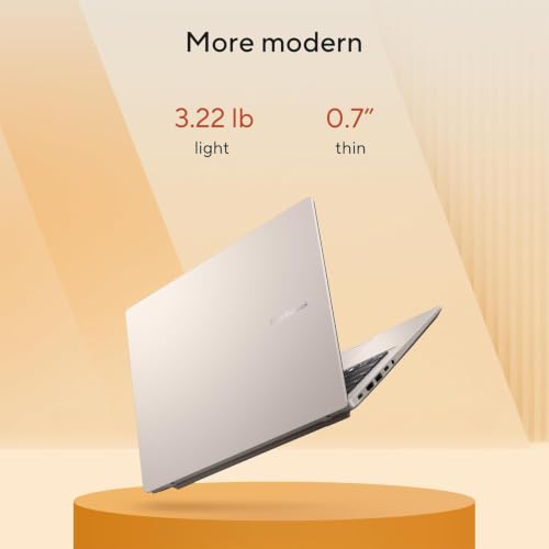Image of ASUS Vivobook 14 Copilot + PC Laptop, 14 inch WUXGA (1920x1200) Display, AMD Ryzen AI 7 350 with XDNA NPU, 16GB DDR5 RAM, 512GB SSD, Platinum Gold, Windows 11 Home, TWE Accessories