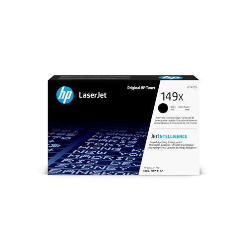 HP 149X W1490X, Negro, Cartucho Tóner de Alta Capacidad Original, de 9500 páginas, para impresoras LaserJet Pro 4002 y 4102