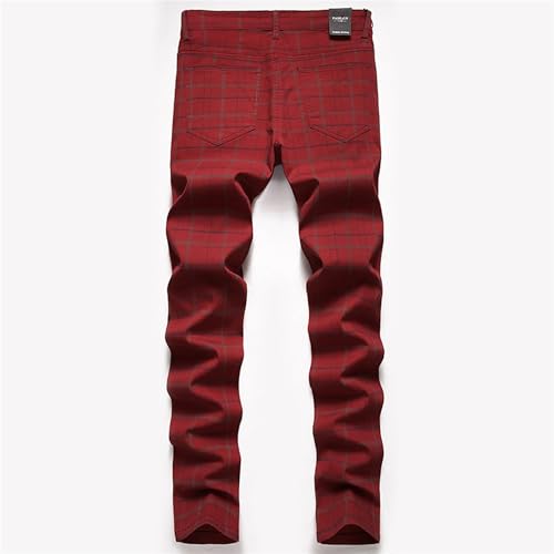 Mens Plaid Dress Pants Straight Fit Plaid Chino Pants Men Slim Fit Flat-Front Business Pant4