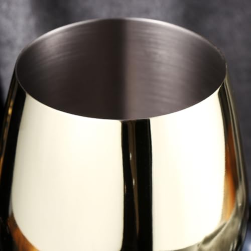 Copa de vino tinto sofisticada de acero dorado de 500ml reutilizable GALPADA 4