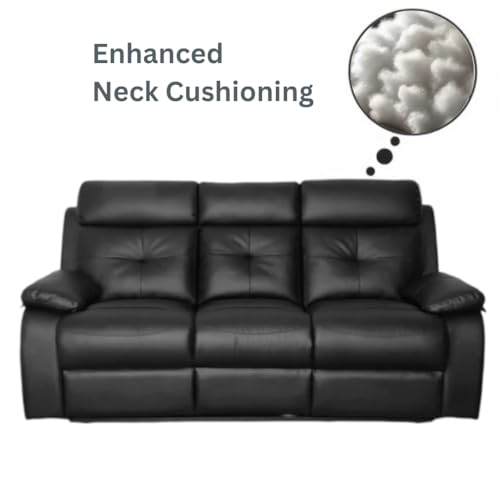 Image of Sofa 3 Seater - Ergonomic Leatherette Design with Plush Support, Includes 5-Year Warranty for Living Room Comfort and Durability