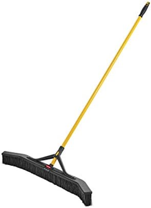 Rubbermaid Commercial Products Maximizer Push-to-Center Broom with Multi-Purpose Bristle, 36" Wide, Black (2018728)