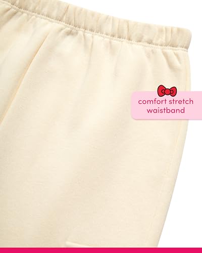 Image of Hello Kitty Girls Pants Set - 2 Piece Girls Sweatshirt Hoodie and Cargo Sweatpants Matching Set with Pockets (2T-12)