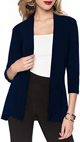 FRANK LYMAN Cárdigan Essential para mujer, estilo 071, Azul marino oscuro, 48