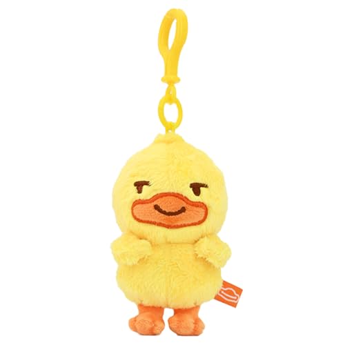 B.DUCK Keychain Plush Pendant Stuffed Animal Cute Decorative Accessory Gift For Handbag Purse Backpack Car Keys (01 Lying Duck)