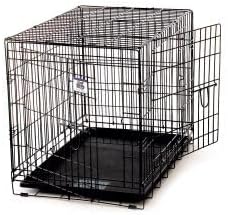 212 Main WCMED 30 x 21 x 24 inch Medium Black Double Door Wire Pet Crate