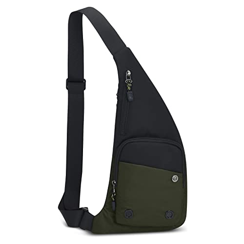 Moda Borsa a Tracolla Uomo sul Petto Ultraleggero Borse Messenger Viaggio Causale Lavoro Scuola Quotidiano Impermeabile Uomo Piccolo a Tracoll Verde