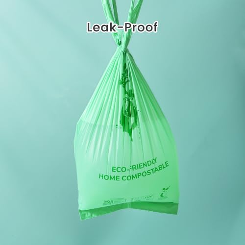 Image of NYEONHRT Certified Compostable Dog Poop Bags, 100 Counts Extra Thick and Leak Proof Biodegradable Pet Poop Handle Tie Bags with US BPI, ASTM D6400, EN13432 and OK Compost Certified (10 Rolls)