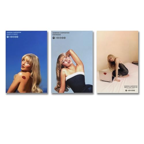 Gangguii A Set Of 3 Singer S Carpenter Album Cover Art Canvas Posters Room Decorative Aesthetic Poster Print Decor 08x12inch(20x30cm)-3pcs Style