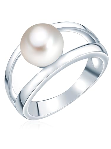 Valero Pearls Bague avec perle pour Femme en Argent sterling